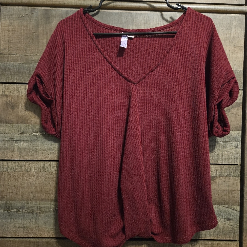 V Neck Short Sleeve Sweater
